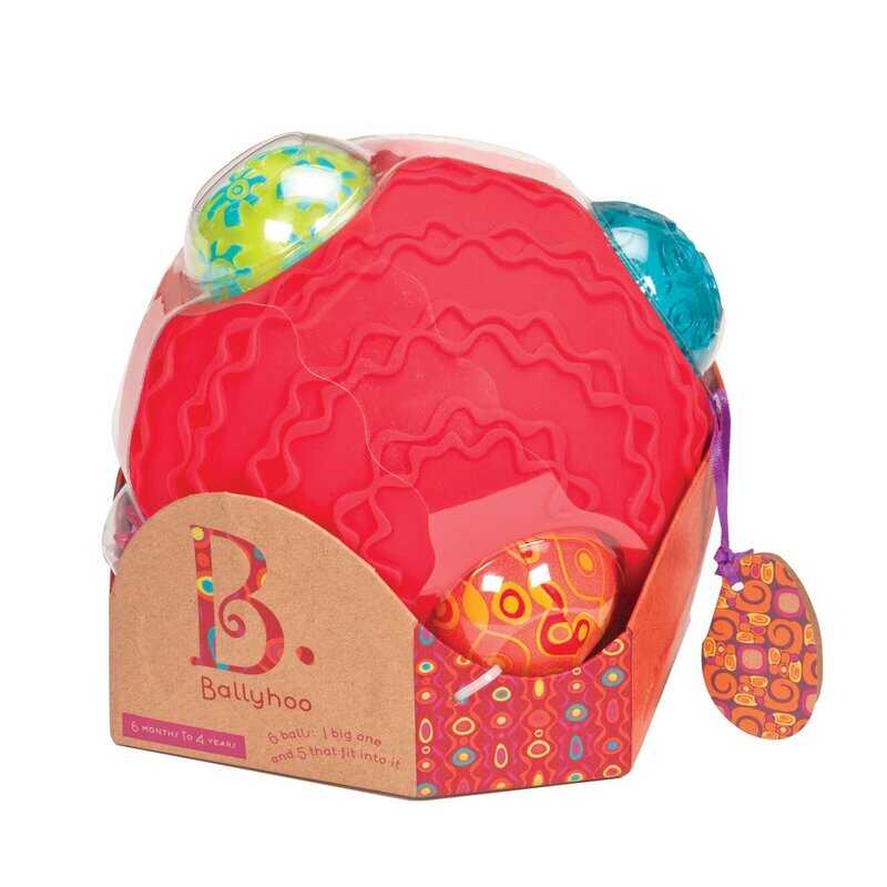 BToys Ballyhoo Balls Snesory Play with 1 Large Ball and 5 Small Balls