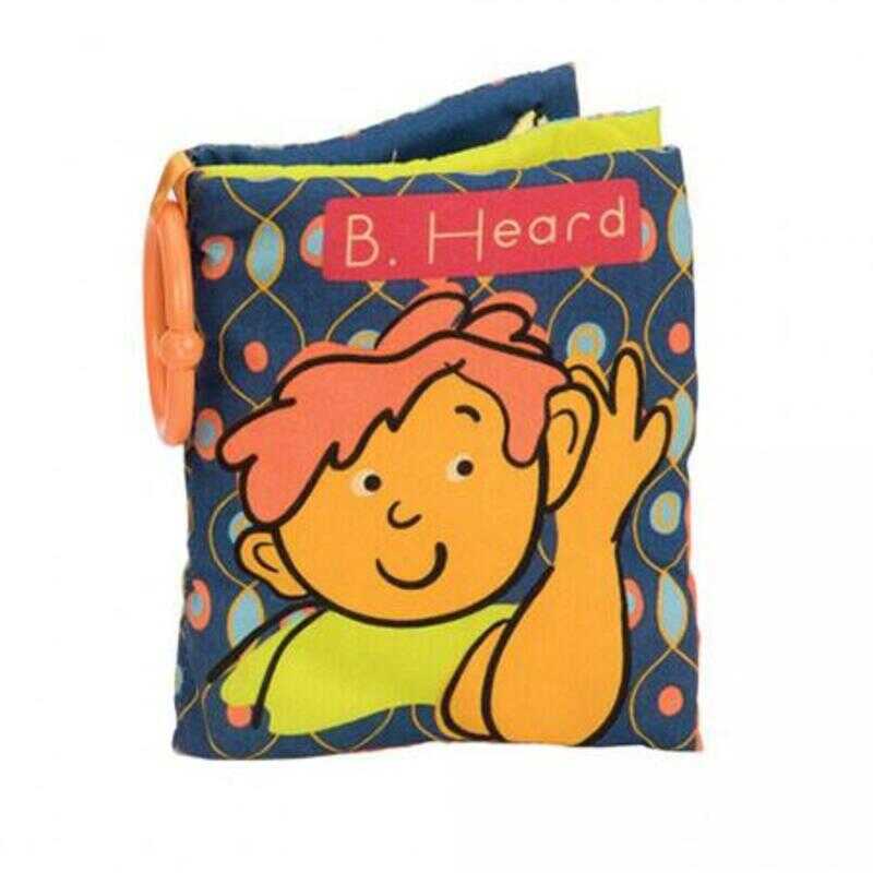 BToys Peek-A-Books baby first soft book with stimulating colors and touch-feel textures