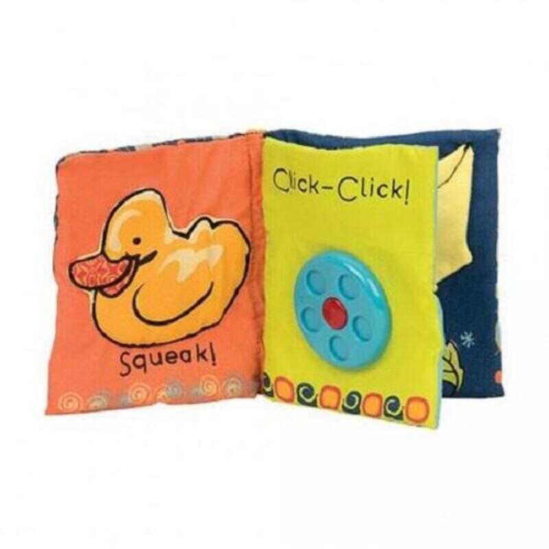 BToys Peek-A-Books baby first soft book with stimulating colors and touch-feel textures