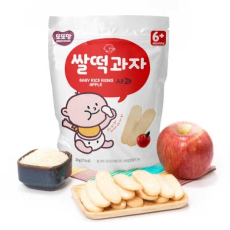 DDODDOMAM Organic Rice Rusk 20g - Apple