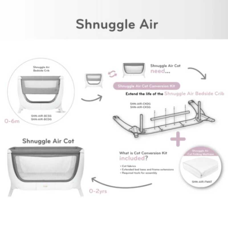 Shnuggle Air Bedside Cot Shnuggle Air Crib Conversion Kit