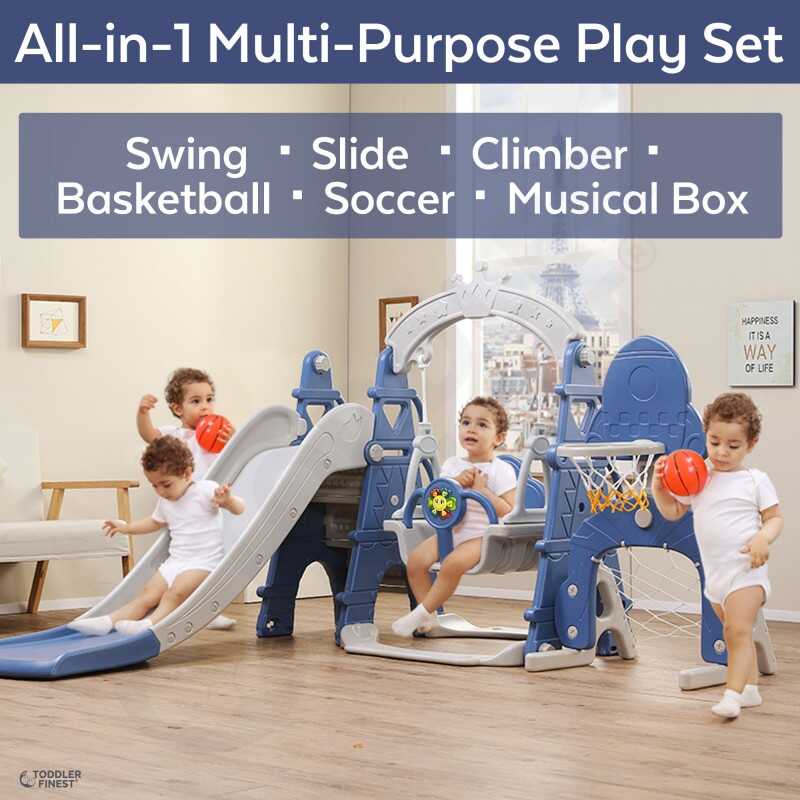 ToddlerFinest 5-in-1 Slide Swing for Kids Toddlers