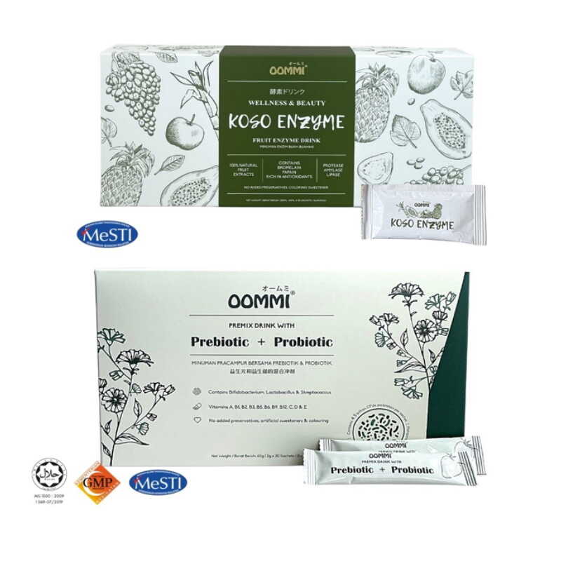 OOMMI Prebiotic+Probiotic & Koso Enzyme Supplement Drinks (BUY 2 GET 1 FREE!)