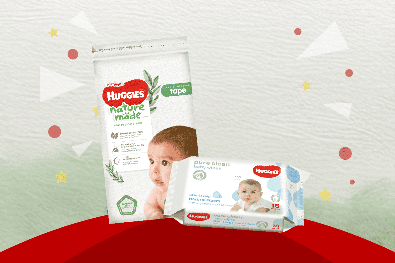 (Baby Fair) Huggies 3pcs Newborn Diapers &amp; 16pcs Wet Wipes