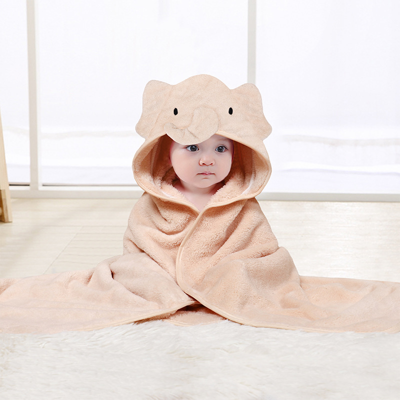 Emmanuel Hooded Bath Towel With Animal Embroidery