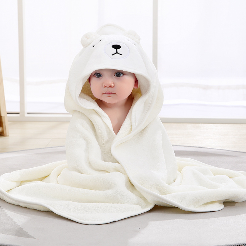 Emmanuel Hooded Bath Towel With Animal Embroidery