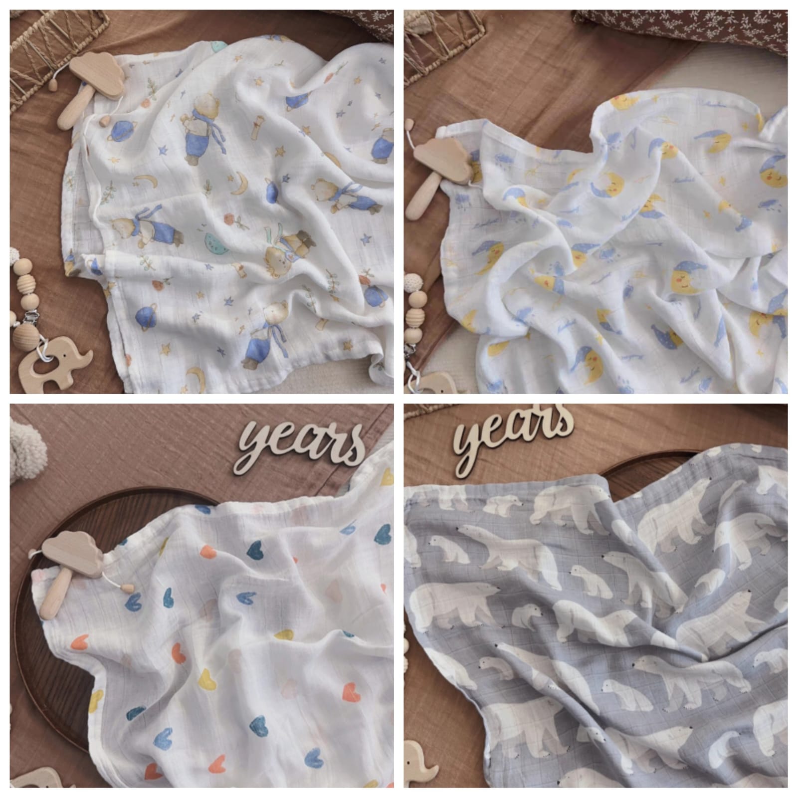 Emmanuel Baby Swaddle Blanket 100 Percent Muslin Cotton