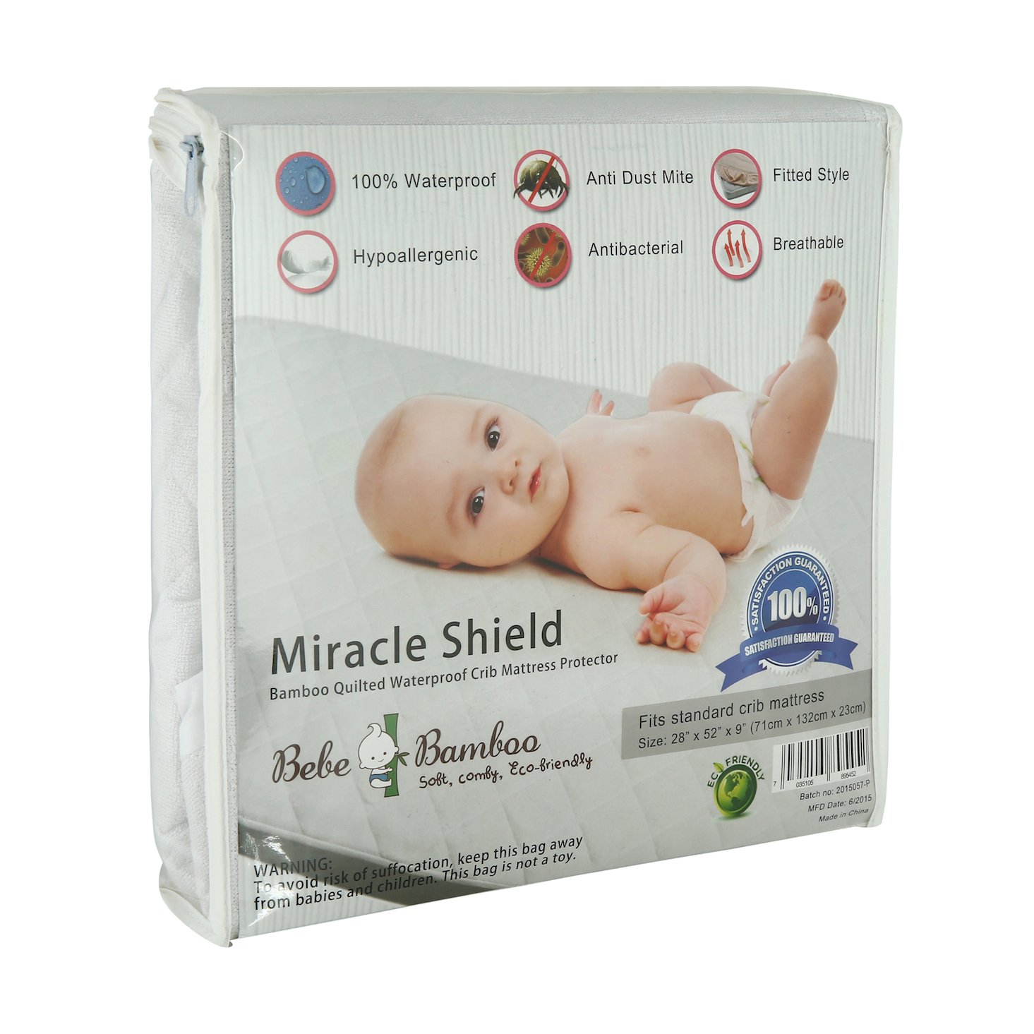 Award Winning Miracle Shield Bebe Bamboo Quilted Mattress Protector